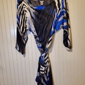 Blue black and white Zebra print dress.